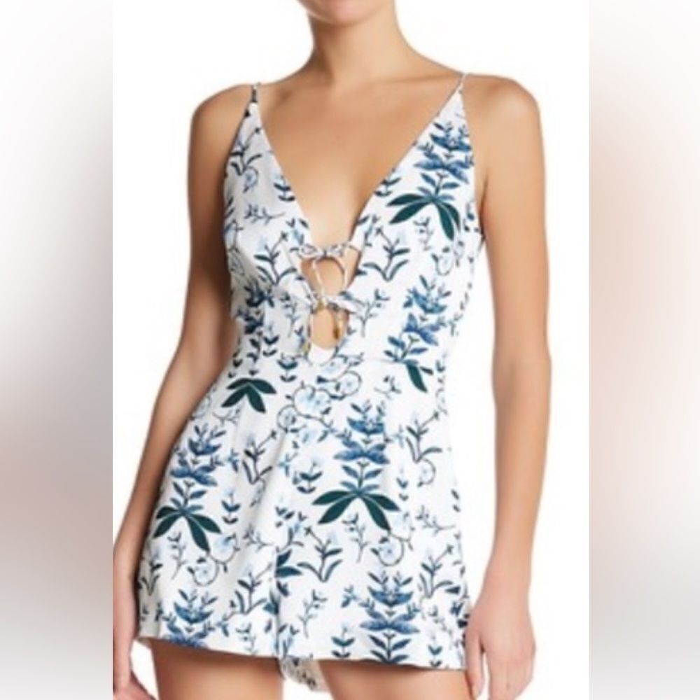Keepsake THE LABEL FLORAL TIE FRONT ROMPER